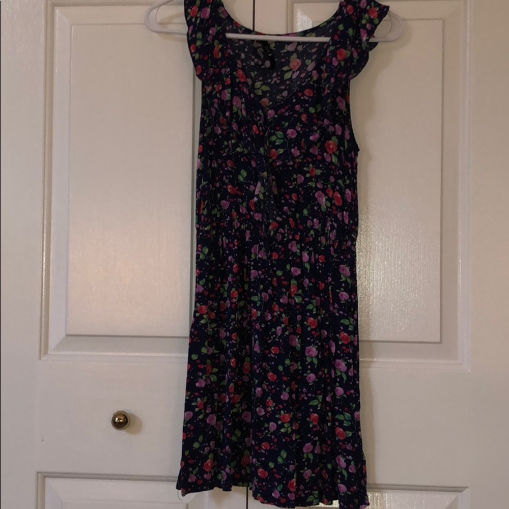 Navy blue, flower print dress